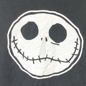 Nightmare Before Christmas Jack Skellington Face Black T Shirt Size L